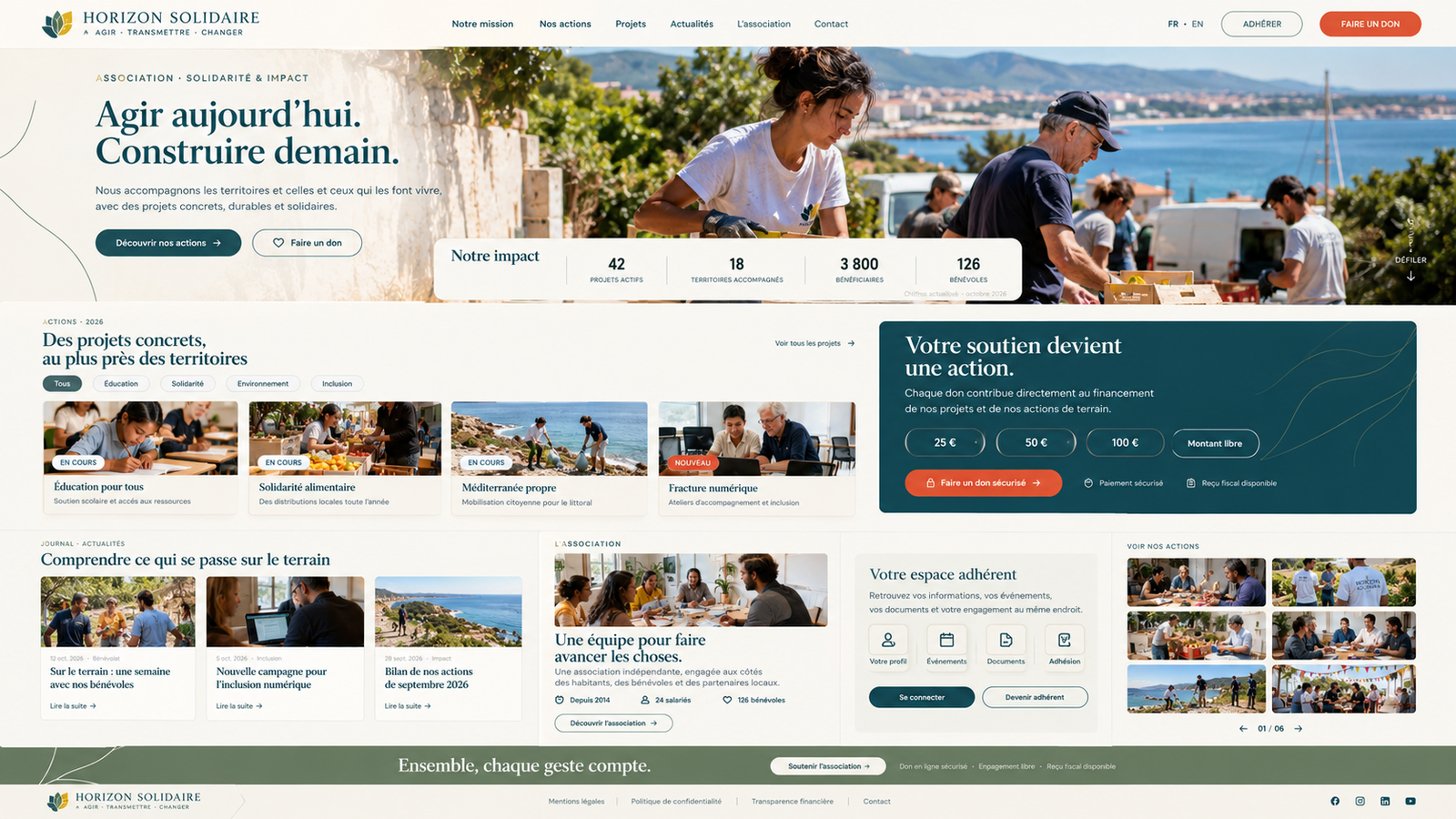 Site institutionnel pour une association — visuel 1