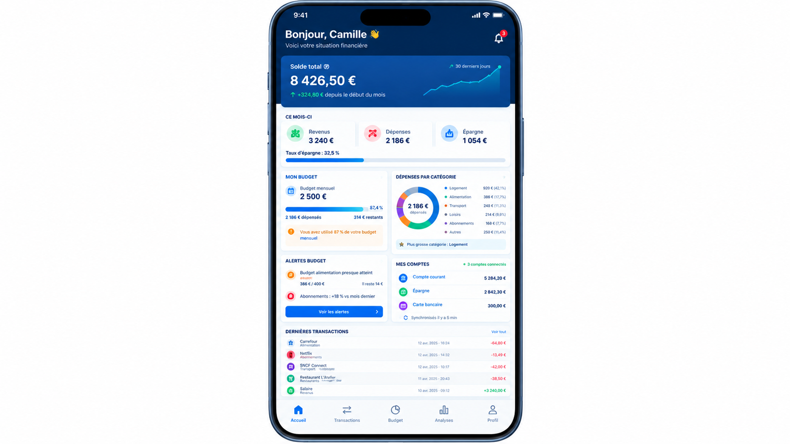 Application de gestion de budget personnel — visuel 1