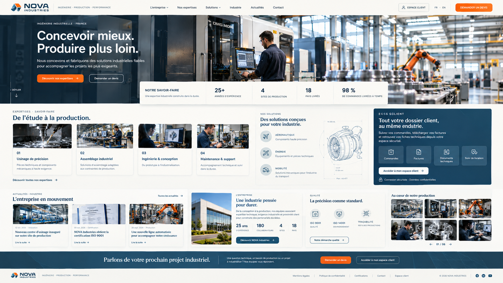 Site corporate avec espace client pour PME industrielle — visuel 1