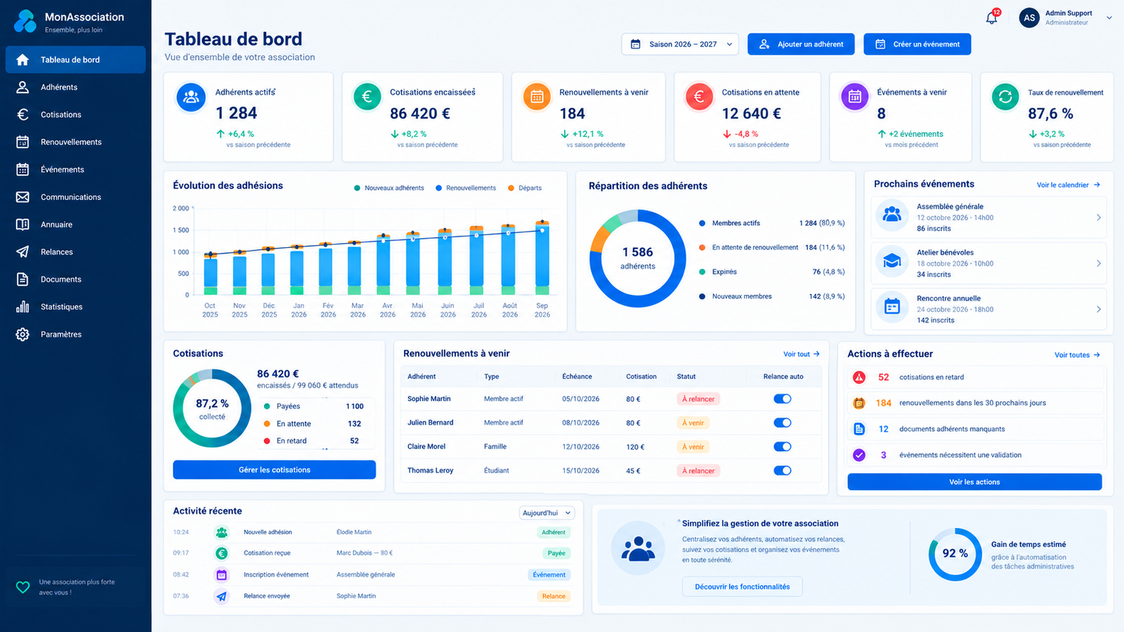Logiciel de gestion d'association et d'adhérents — visuel 1
