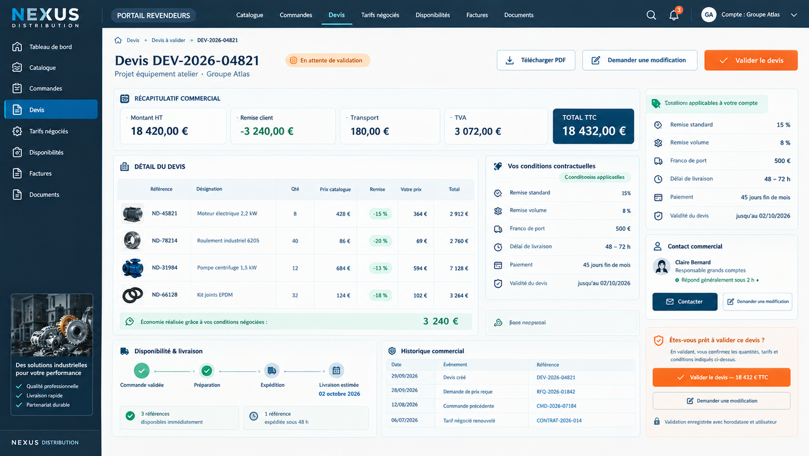 Portail B2B de commande fournisseurs — visuel 2