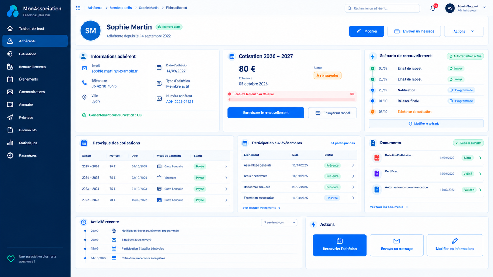 Logiciel de gestion d'association et d'adhérents — visuel 2