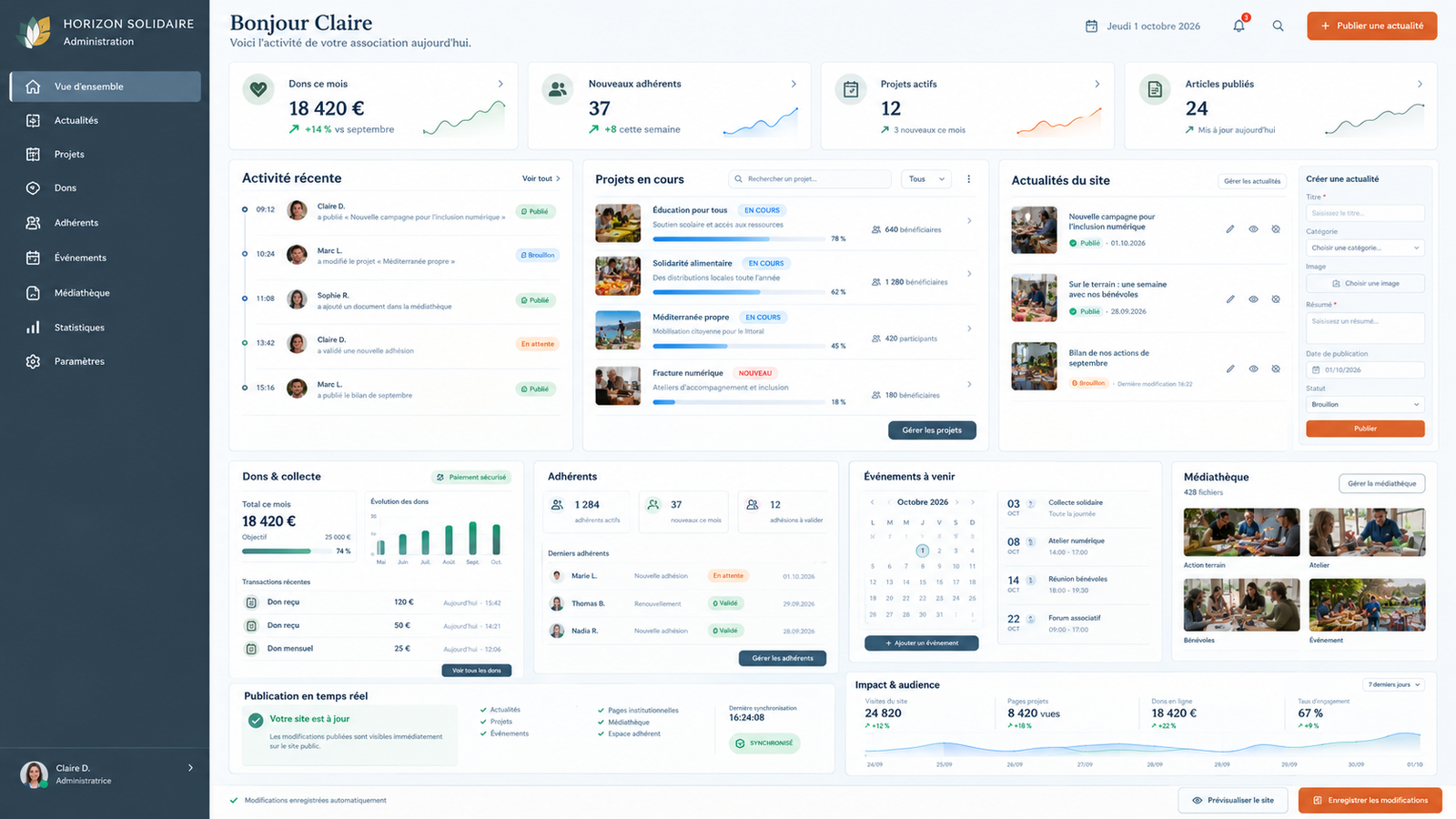 Site institutionnel pour une association — visuel 2