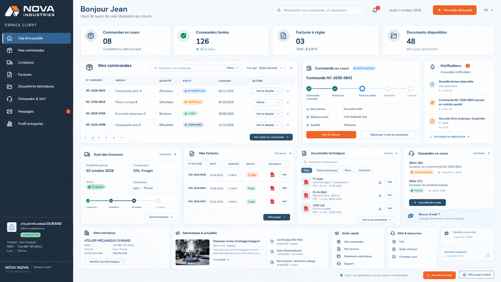 Site corporate avec espace client pour PME industrielle — visuel 2