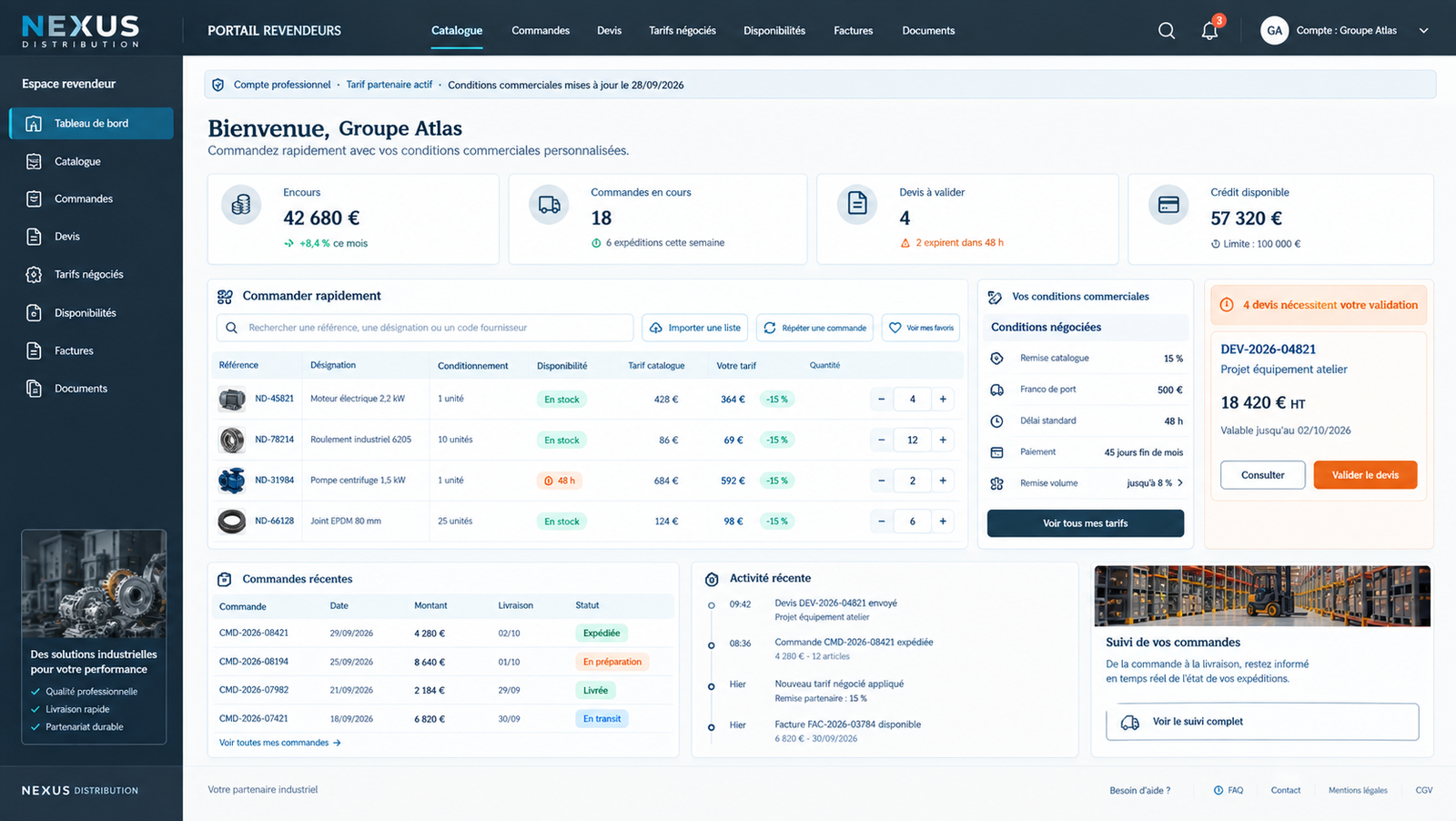 Portail B2B de commande fournisseurs — visuel 1