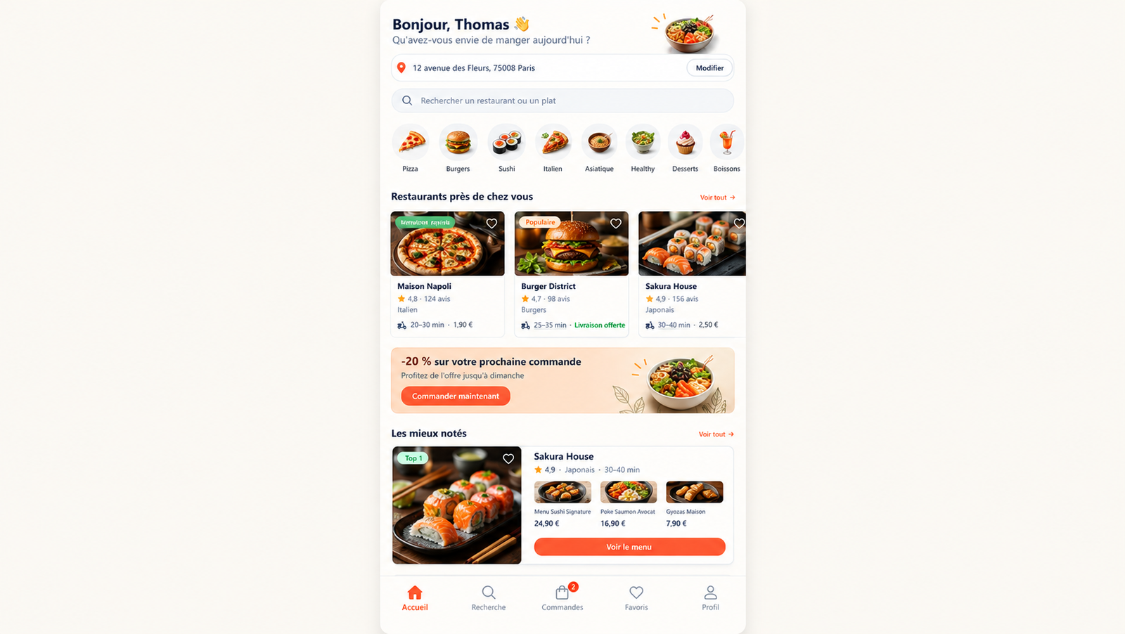 Application de livraison de repas — visuel 1